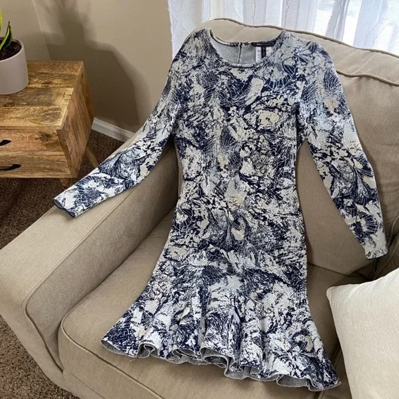 mini v neck dress Embellished V-neck A-Line Mini Dress in Silver - 2